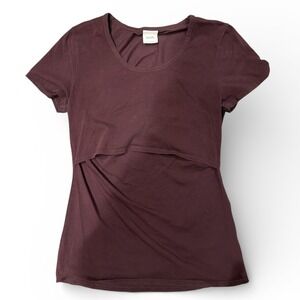 Boob Design Maternity Nursing Shirt Womens Medium Tshirt Brown